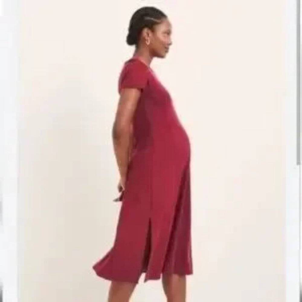 Hatch The Virginia Seamed Dress - Berry / 4 (Maternity)
